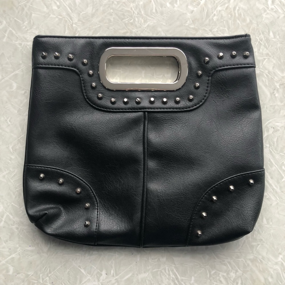 Black Studded Clutch by Cato